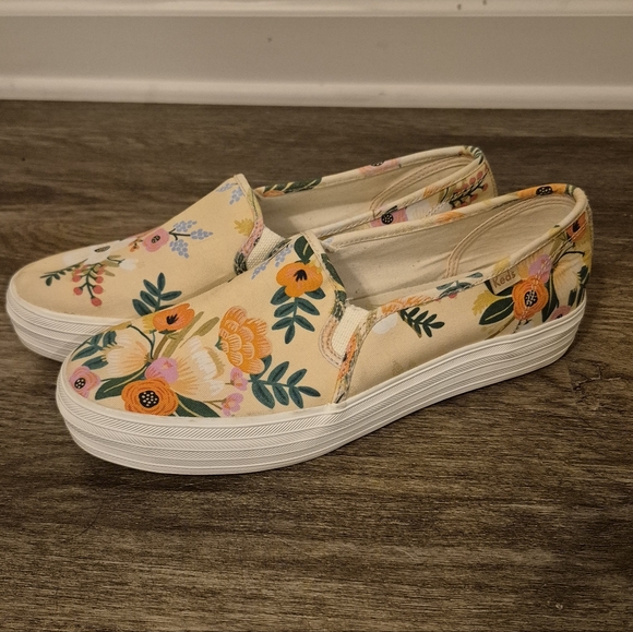 Keds Shoes - Keds x Rifle Paper Co. Double Decker Slip On Sneakers Floral Size 10 Cottagecore